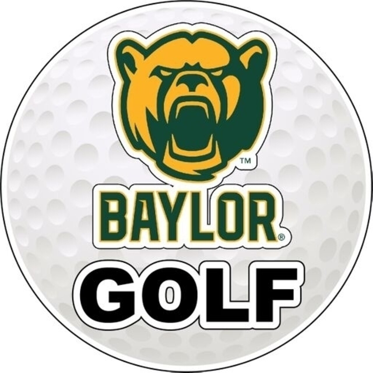 R and R Imports Baylor Bears 4-Inch Round Golf Ball Vinyl Decal Sticker